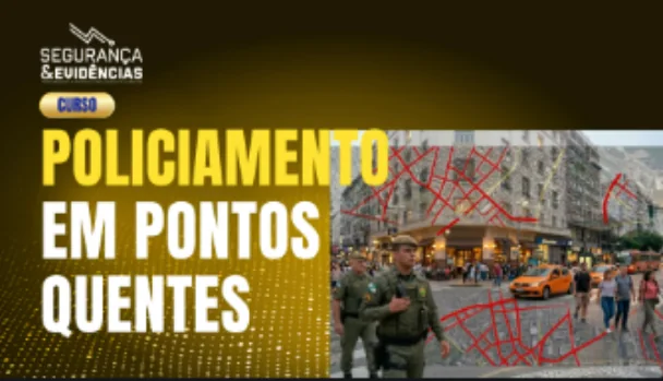 Capa do curso Policiamento em Pontos Quentes, exemplo de curso individual da plataforma